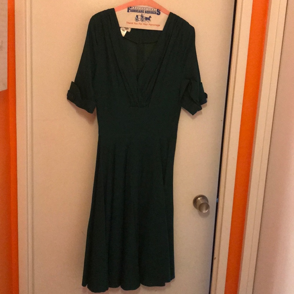 Vintage inspired emerald green dress